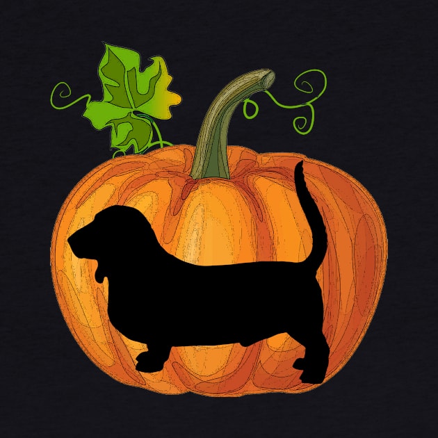 Basset hound in pumpkin by Flavie Kertzmann